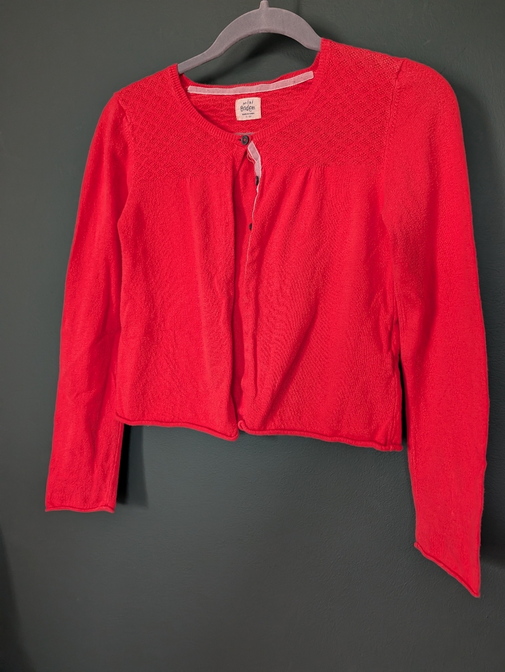 Mini Boden Coral Knit Cardigan
